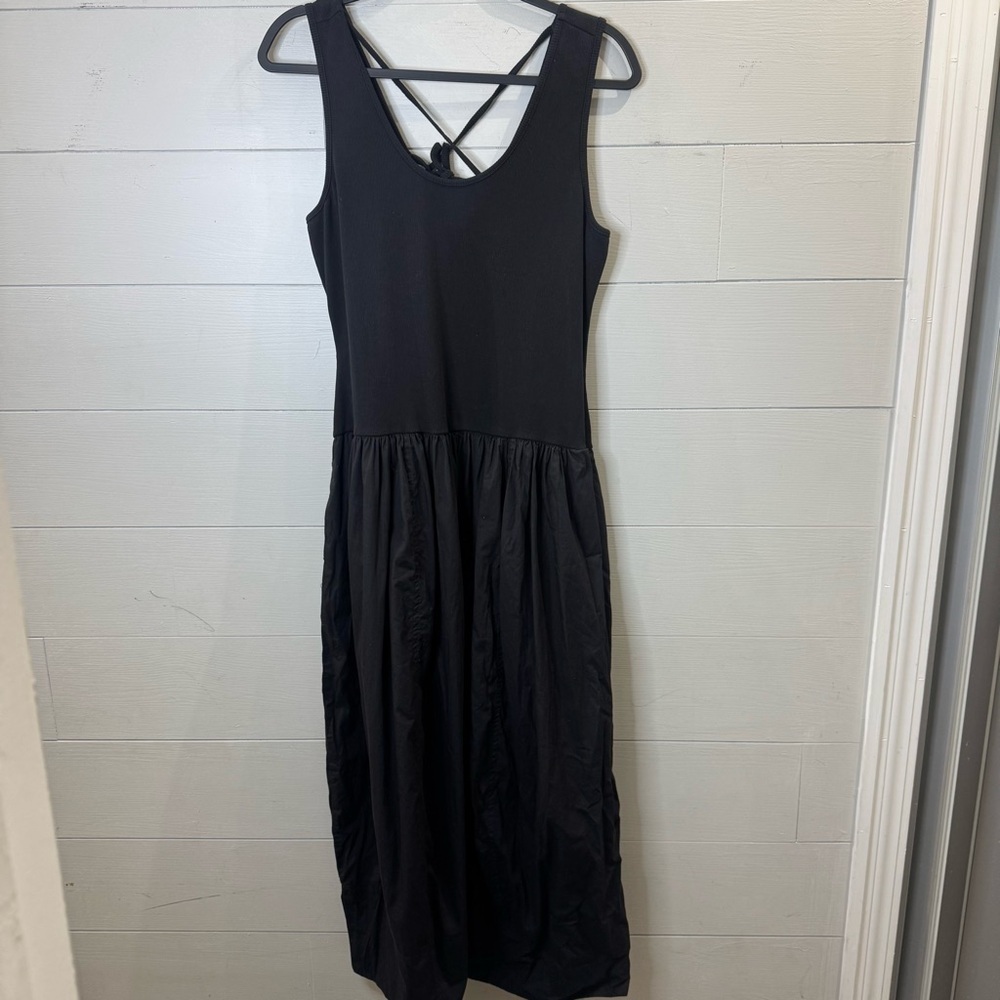 Anthropologie | Women’s Minimal Solid Elegant Black Sleeveless Dress L/XL